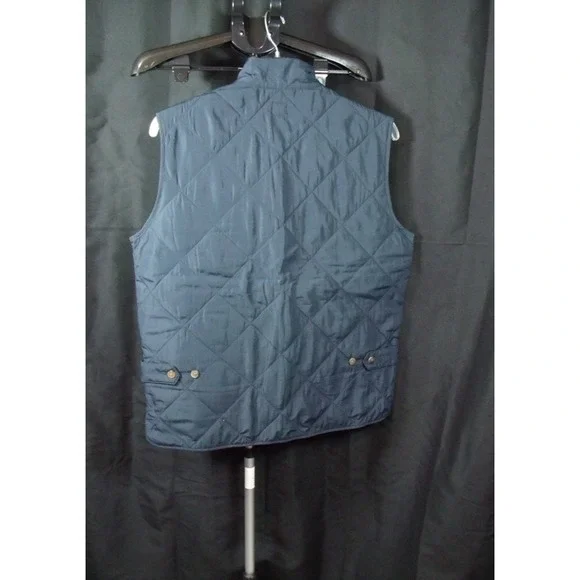 J Crew Vest Jacket Mens Medium Navy  Zip Quilted Outdoor Lined, Pockets - Picture 4 of 11